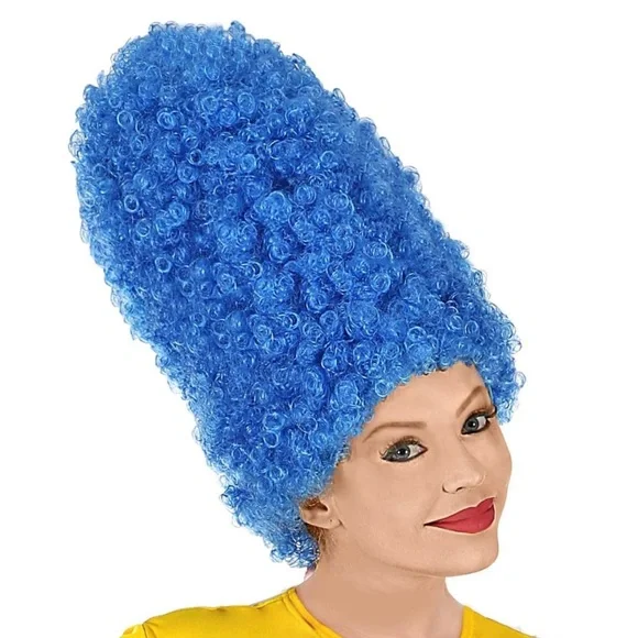 - BLUE MARGE SIMPSON CURLY TALL WIG FOR HALLOWEEN COSTUME PARTY *NEW*